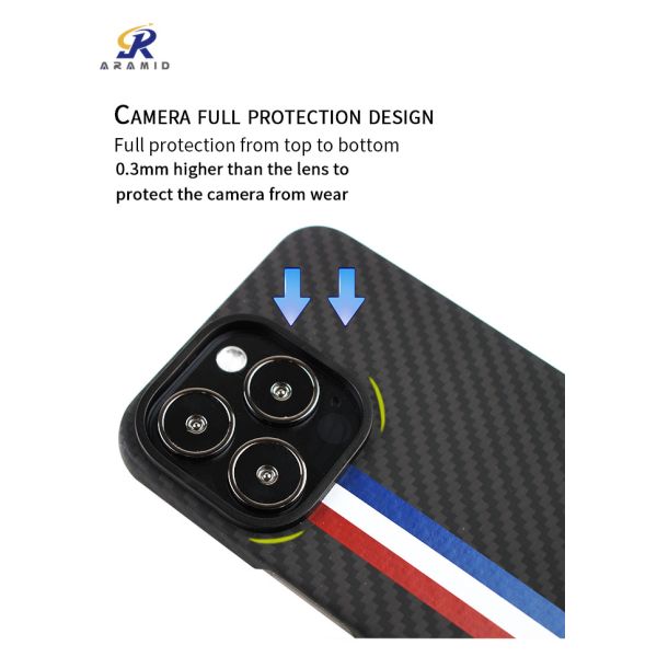 Случай Aramid дизайна предохранения от камеры доказательства удара полный на iPhone 13 Pro Макс