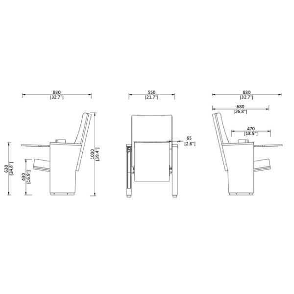 Новая весна дизайна поднимает вверх стулья конференц-зала переклейки с отполированной алюминиевой структурой