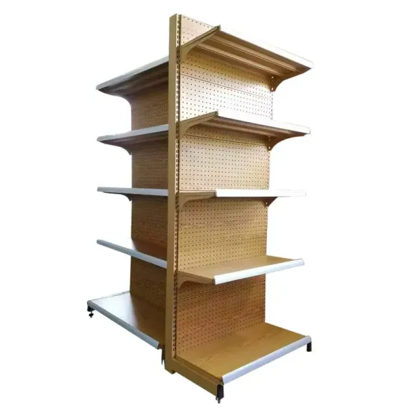 Тяжелая деревянная гондола с односторонним стеллажем для супермаркетов