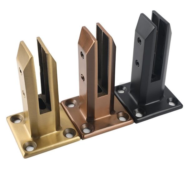 Espinillos de vidrio montados en el lado Cerco de piscina de vidrio Matt Negro Blanco Oro Ss2205 Ss316 Ss304 Espinillo