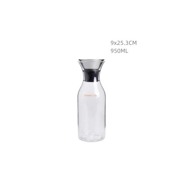 Household Iced / Hot Tea Glass Pitcher 950ML Dishwasher Safe