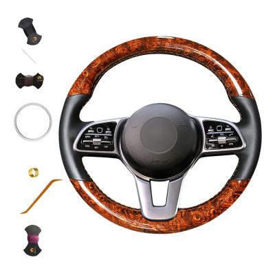 Mercedes-Benz A B C E CLS GLE Class EQC 202 2018 2019 2020 Black Leather Steering Wheel Cover