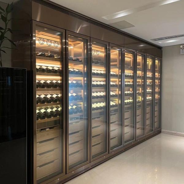LED Wine Fridge With Temperature Control Decorative Metalwork Wine Fridge Cabinet