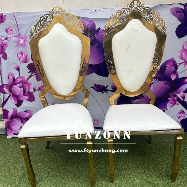 Rental Luxury Dining Chairs Modern Elegant New Gold Wedding Chairs for Wedding Party Events Bride and Groom