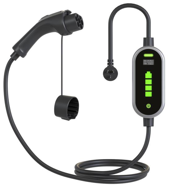 Portable EV Chargers 7KW Tpe Jacket IEC 62196 Type2 2.4 Quot LCD CE TUV ROHS