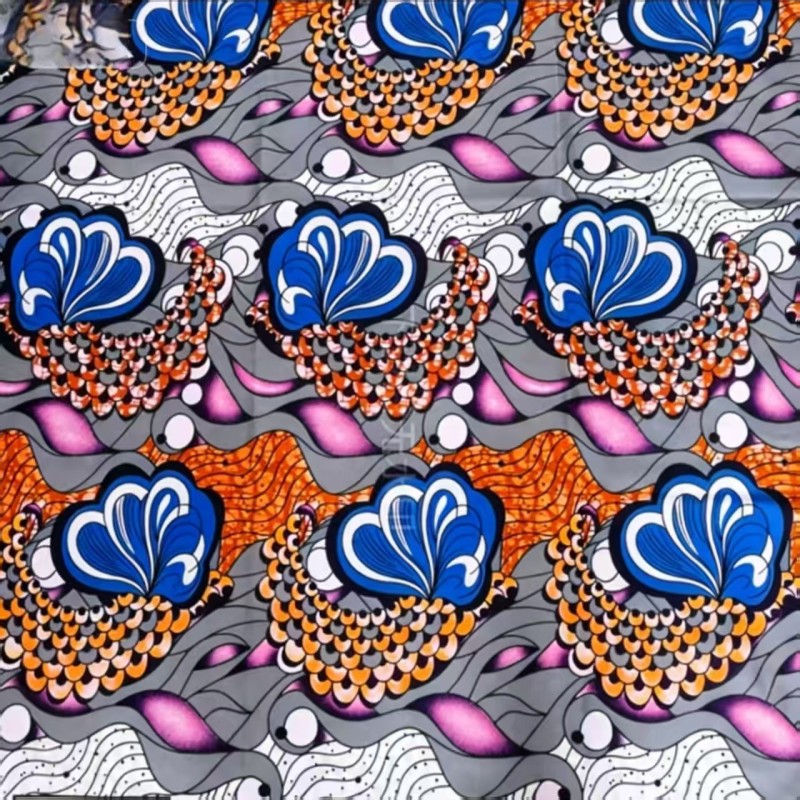 Premium 100% Cotton African Wax Print Fabric with Vibrant Colors and 115cm Width