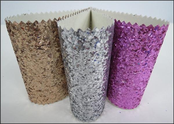 Custom Design Grade 3 PU Glitter Fabric 0.7mm For Making Hair Accessories