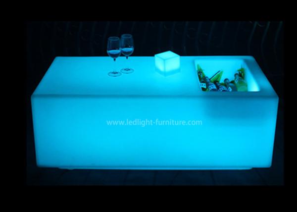 Mobile KTV Decoration LED Light Furniture Colors Changeable With Glass Top