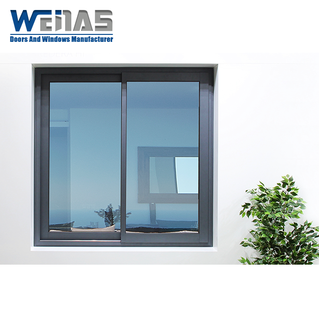 Energy Efficiency Hurricane Impact Black Aluminium Sliding Windows Single Glass
