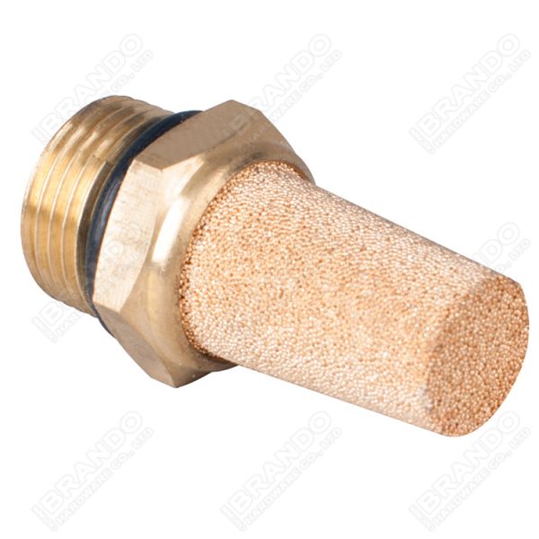 Регулируемый пневматический клапан дросселя со звукоглушителем спек бронзовое