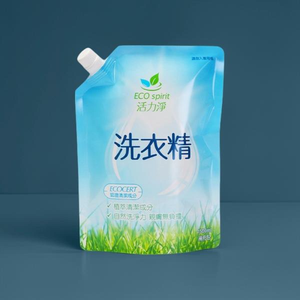 Manufacturer's laundry detergent packaging bag with spout 2kg 1kg self-supporting finished product bag customization