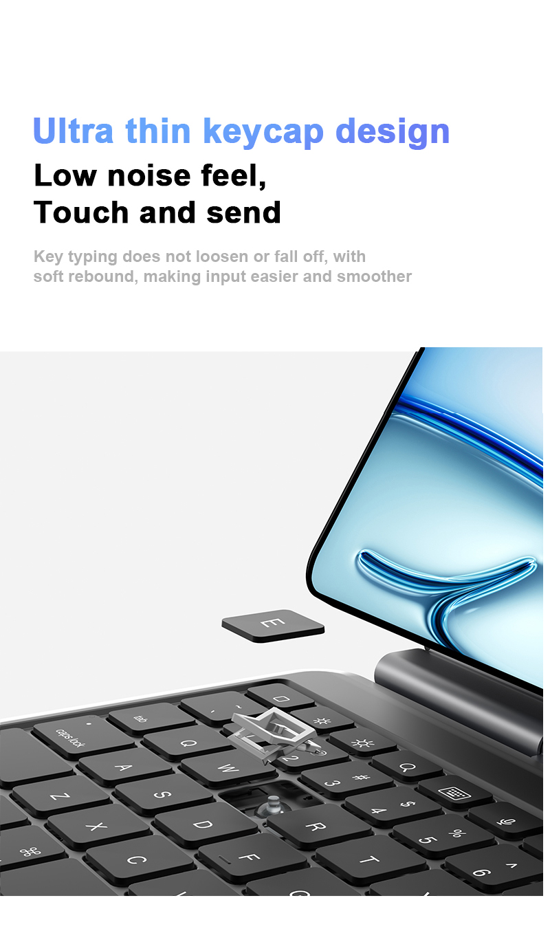 Aluminum Alloy Magic Keyboard Wireless Keyboard Case With 7 Color RGB Backlit Large Touchpad for iPad Pro 11