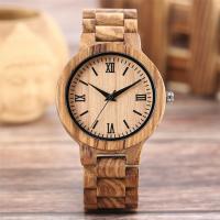 Bois en bois personnalisé de bobinier de montre de quartz de cuir véritable avec le logo gravé