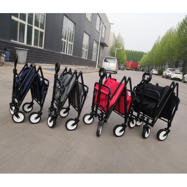 Outdoor Foldable Beach Camping Kids Wagon Stroller Metal Folding Hand Carts Trolley