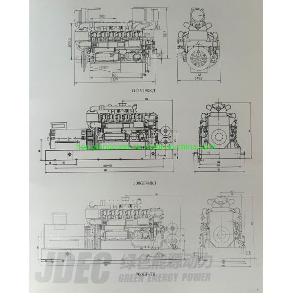 Jichai V-Arrangement 1000GF-K Jdec Silent Electric Generator for Drilling Equipment