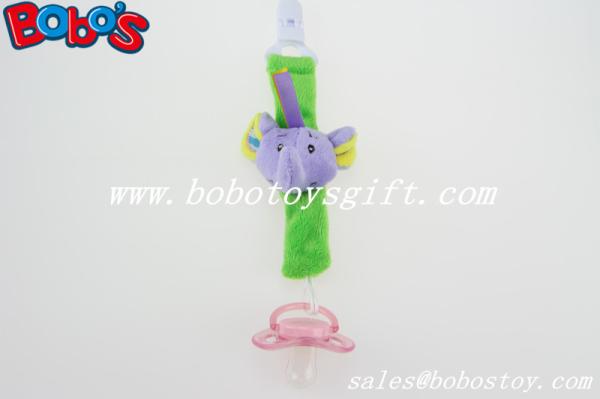 Blue Elephant Head Toy Pacifier Holder Plush Pacifier Holder for Baby