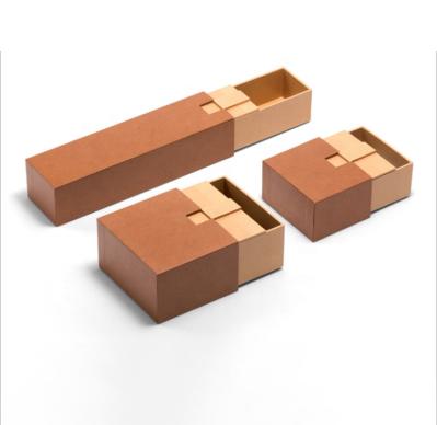 Caixa de presente de papel luxuosa do cartão feito a mão de Kraft para o cosmético/perfume