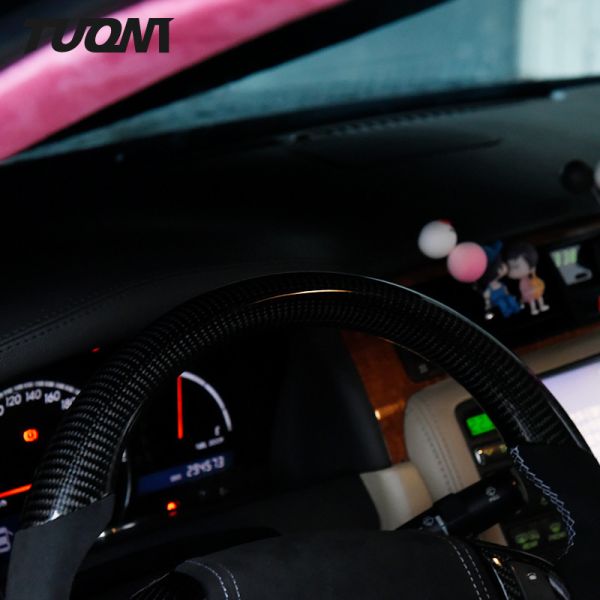 Toyota Crown Alcantara Carbon Fiber Steering Wheel Custom Genuine Leather