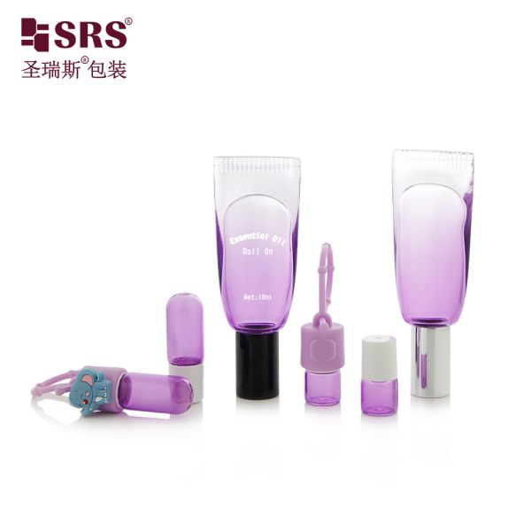GB3-10ml No Leakage Tube Shape Thick Wall Roller Bottle With Metal Roll On For Perfume Oil