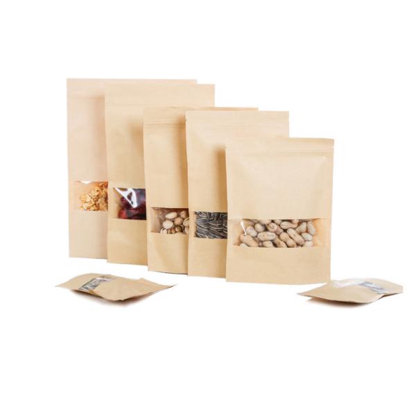 Eco friendly Snack Food Spices Packaging Kraft Paper Plastic Zip Lock Bag