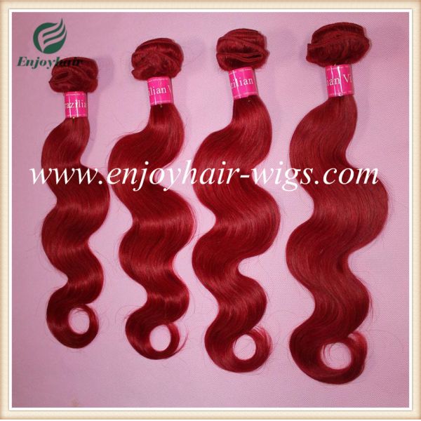 Peruvian 5A virgin remy hair weave ,red color Body wave hair weft 10''-26''length