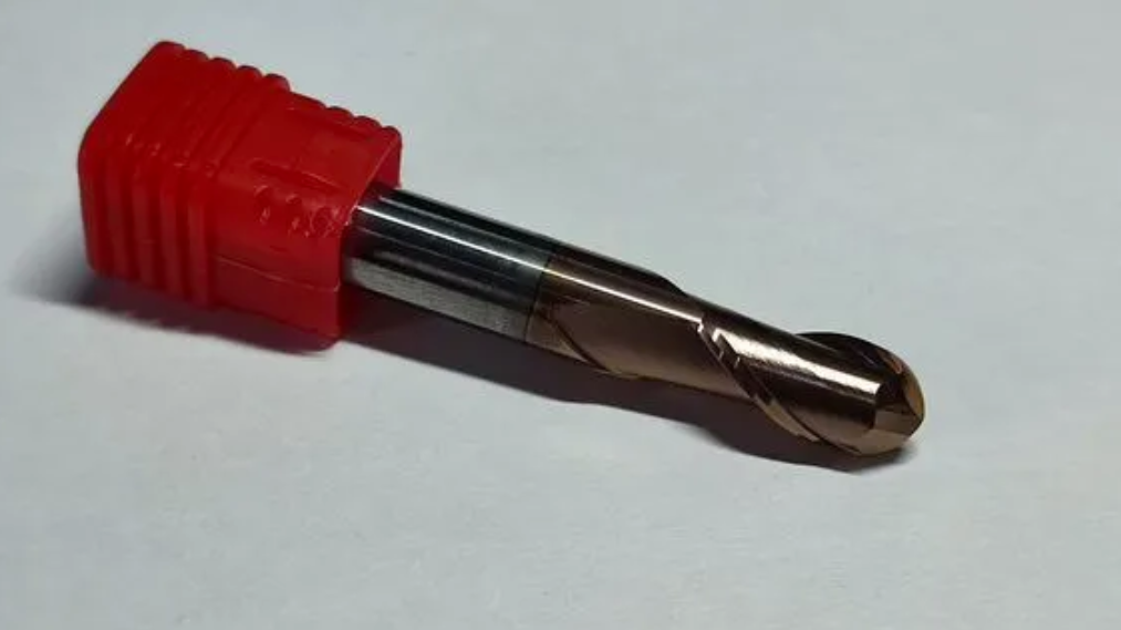 HRC55 Carbide End Mill Diameter 10 Millimeters Brown Copper Coating Offering Performance In Various Machining Operations