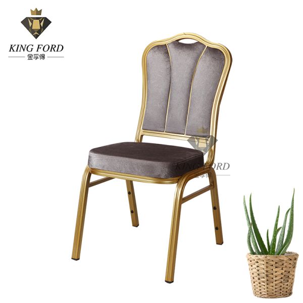 Steel Stacking Hotel Gold Banquet Chair With Backrest