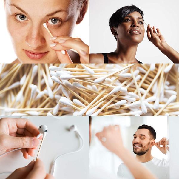 S&J Premium Bamboo Cotton Swabs Disposable Medical Disinfect Cotton Swab Buds Green Environment Sturdy Wooden Stick Cotton Swabs