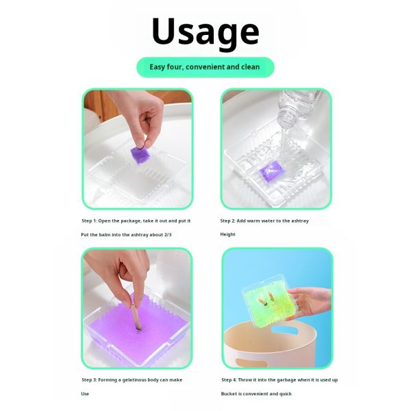 Portable Creative Crystal Disposable Ashtray Lazy No-Wash Anti-Odor Sand Extinguisher Wholesale Adhesive Paper Film
