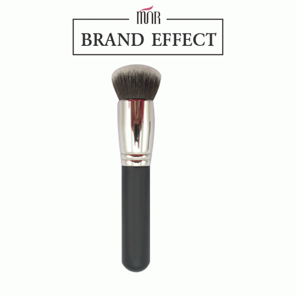 Synthetic Bronzer Makeup Brush Sliver Ferrule Grey And Black Hair