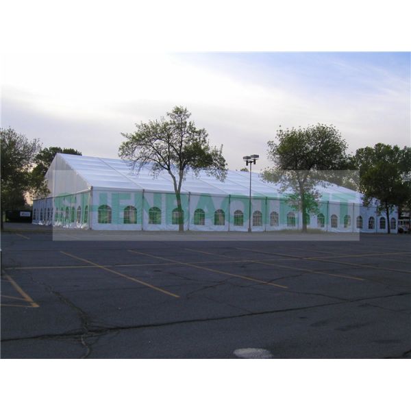 Semi Permanent Anti UV Event Marquee Tent , White Outdoor Tent 300 Seats Event Venue