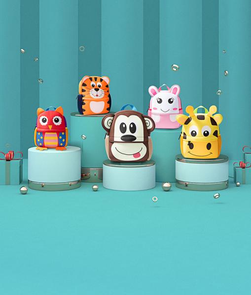 Kindergarten Cartoon 3D Backpack Waterproof Kids School Bag Travel Outdoor