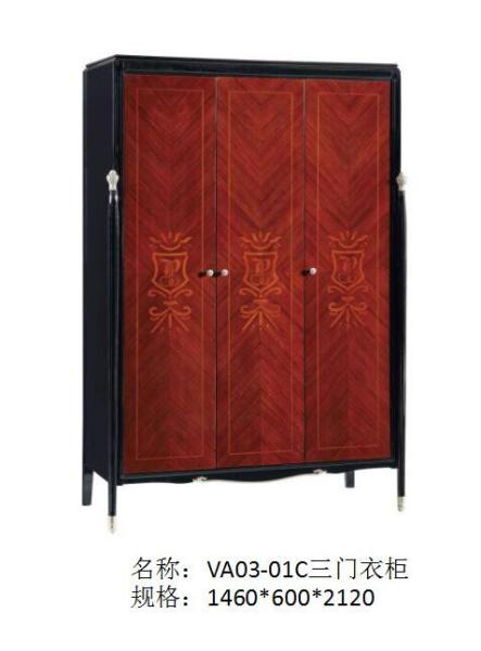 Luxury furniture of Wardrobe closet in Ebony glossy painting for 3 or 4 doors clothespress