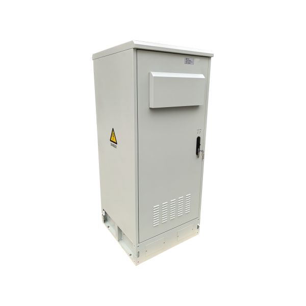 32U Outdoor Aluminum Cabinet,  Dual Cooling Fans,  LED Lights,  24 Port CAT6A Patch Panel,  Cable Manager and Door Sensors