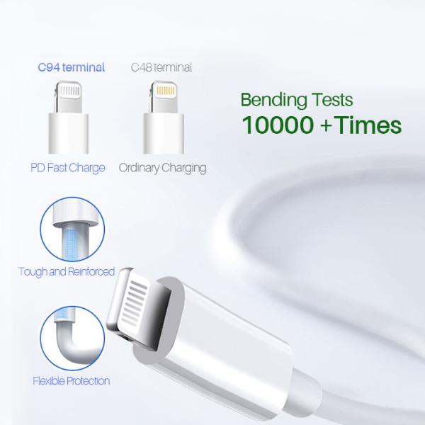 MFI Certified 18W USB Lightning Charging Cable Iphone USB C Lightning Cable