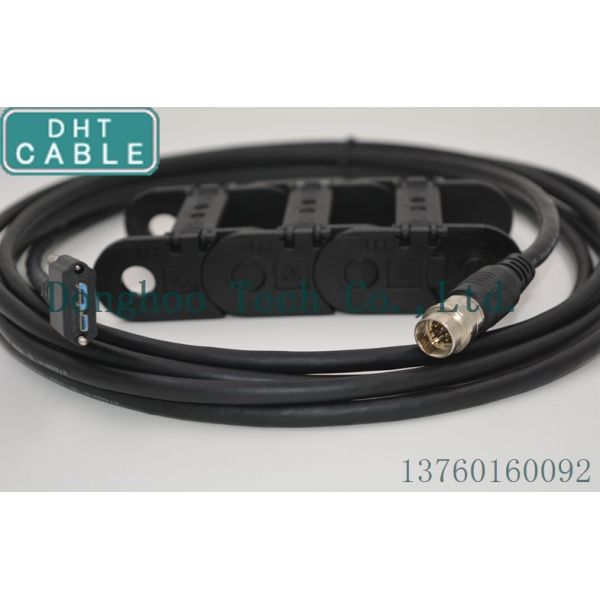 Black Camera USB Cable With Screw Locking Connector