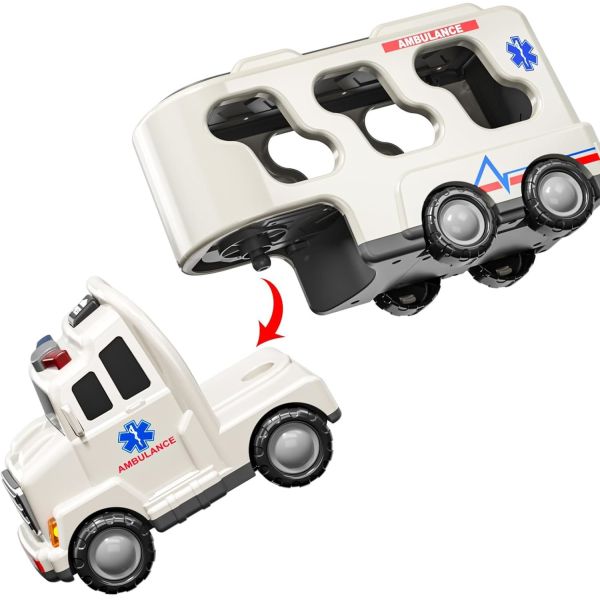 Friction Toy Style Emergency Rescue Vehicle Toddler Truck Toys Birthday Gifts for Girls Age 3-9