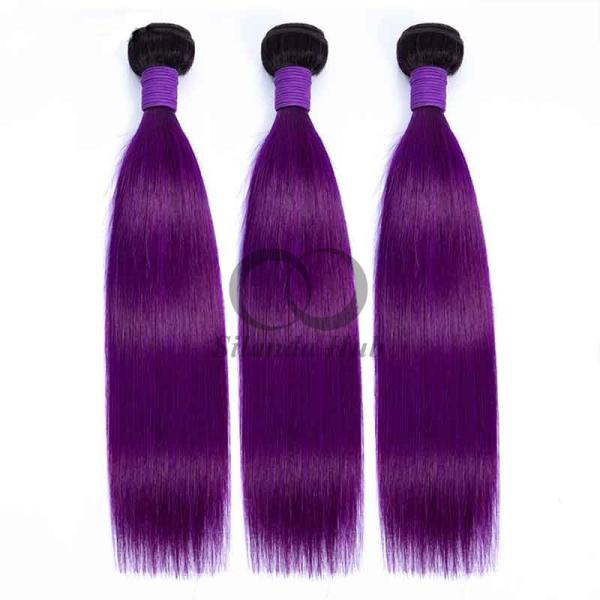 #T1B/Purple Straight Remy Human Hair Bundles Sew In Weave Bundles Brazilian Bundle Deals