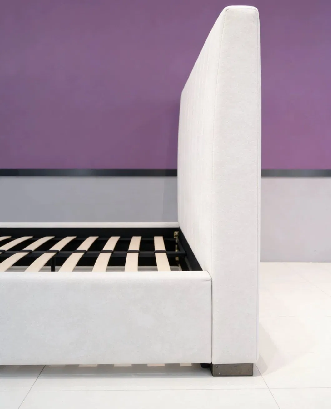 Luxury Velvet Platform Bed Frame Modern Bedroom Furniture