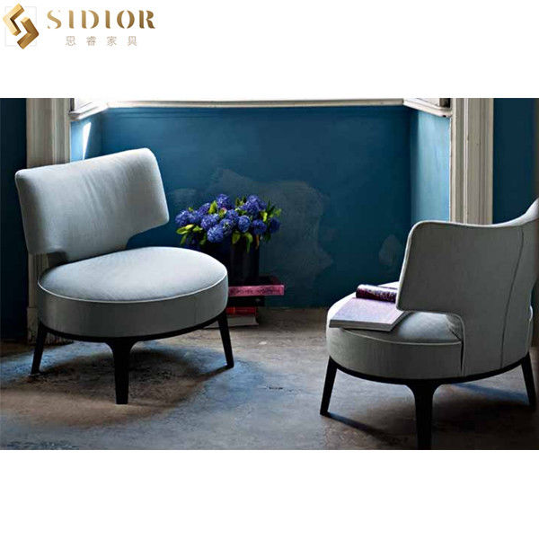 Rest Leather Modern Leisure Chair With Solid Wood Legs