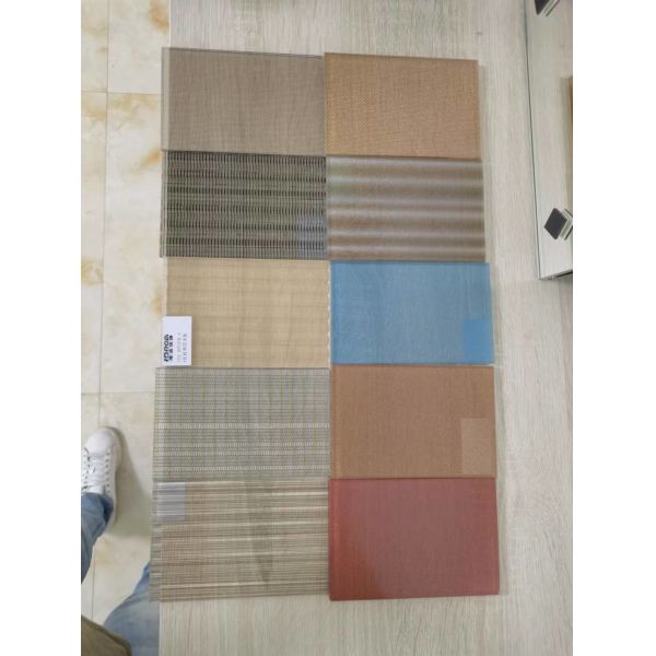 Tissu gravé laminé au verre trempé Art 25 mm Tailles personnalisées