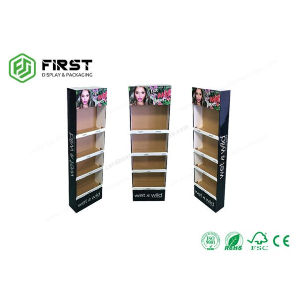 Custom Retail Foldable POS Corrugated Cardboard Floor Display Rack For Promotion