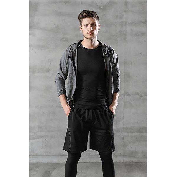 Cotton Polyester Training Fitness Gym Cloth Suit Men Running Wear