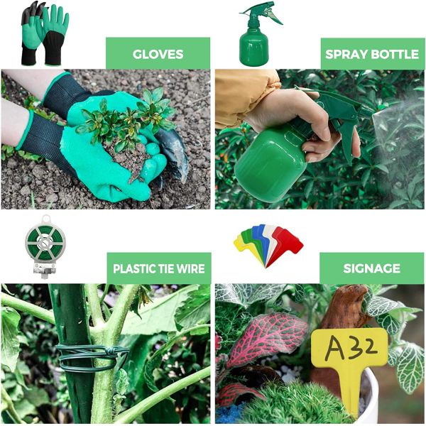 9 Piece Specialty Lady Garden Tool Set Heavy Duty Flower Design Garden Tool Set Gardening Tool With Bag