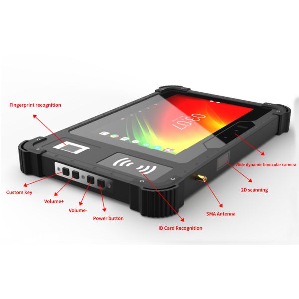 ПК 8inch IP65 планшета промышленного изрезанного андроида водоустойчивый с блоком развертки штрихкода 1D 2D