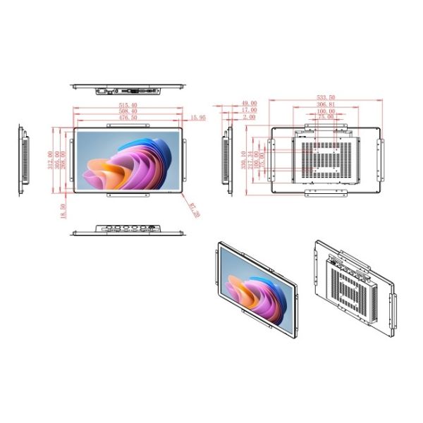 21.5-Inch Windows Digital Unit for Corporate Dashboards, Medical Equipment Interfaces, Logistics Control Systems, and Retail Advertising