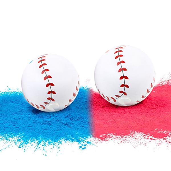 BW-03 Event 1 Pink 1 Blue 4 Baseball Gender Reveal Balls For Baby
