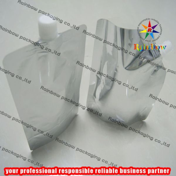 Aluminum Foil Plain Spout Pouch Packaging With Cap