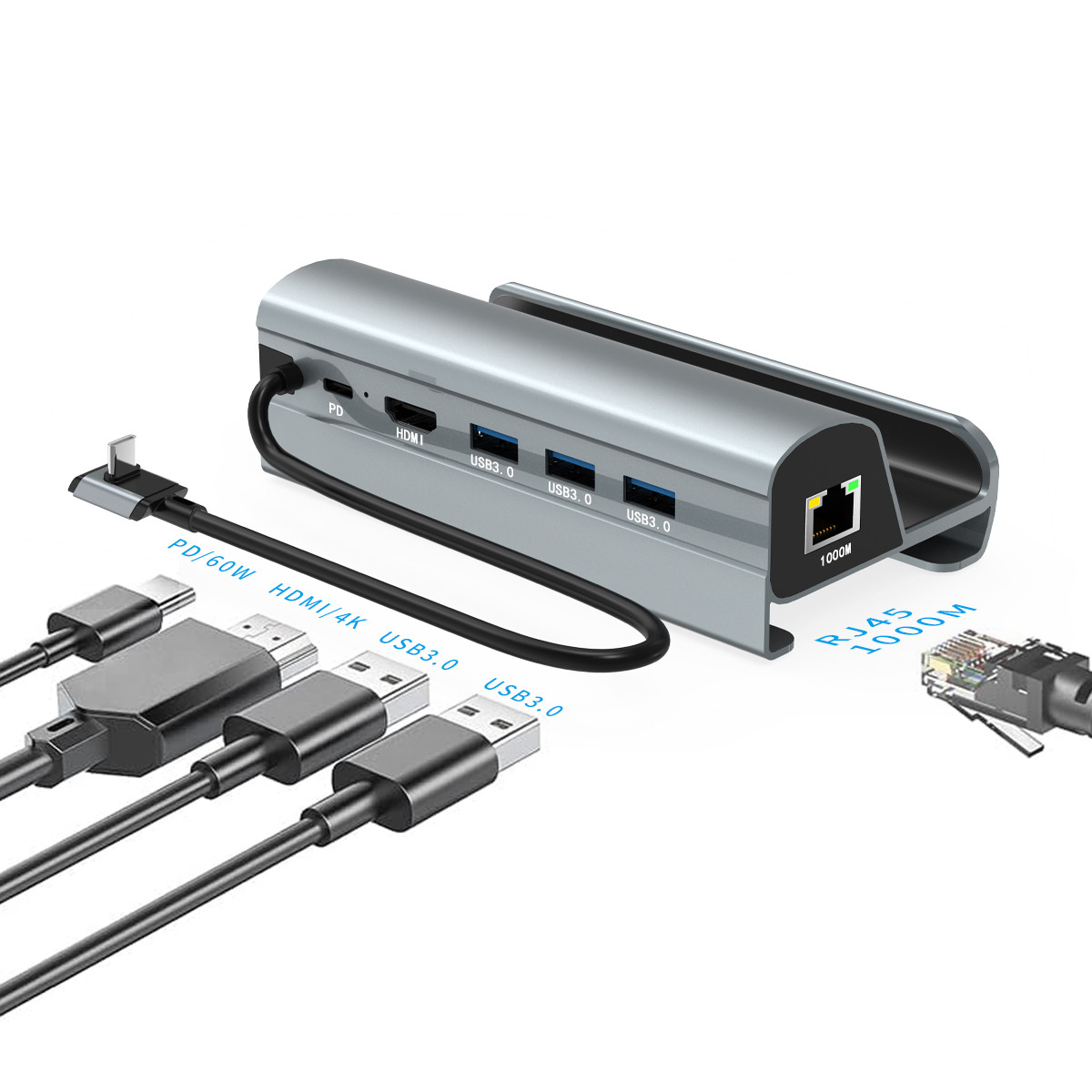 USB-узло быстрой передачи данных типа C с TF/SD-карточкой для легкой переноски