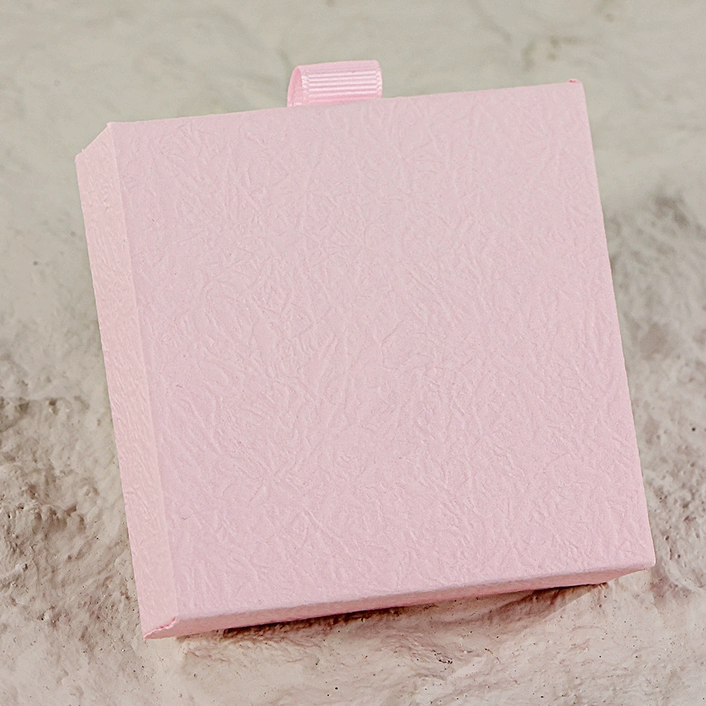 Embossed Floral Drawer Jewelry Box with Ribbon Pull for Ring Necklace Packaging